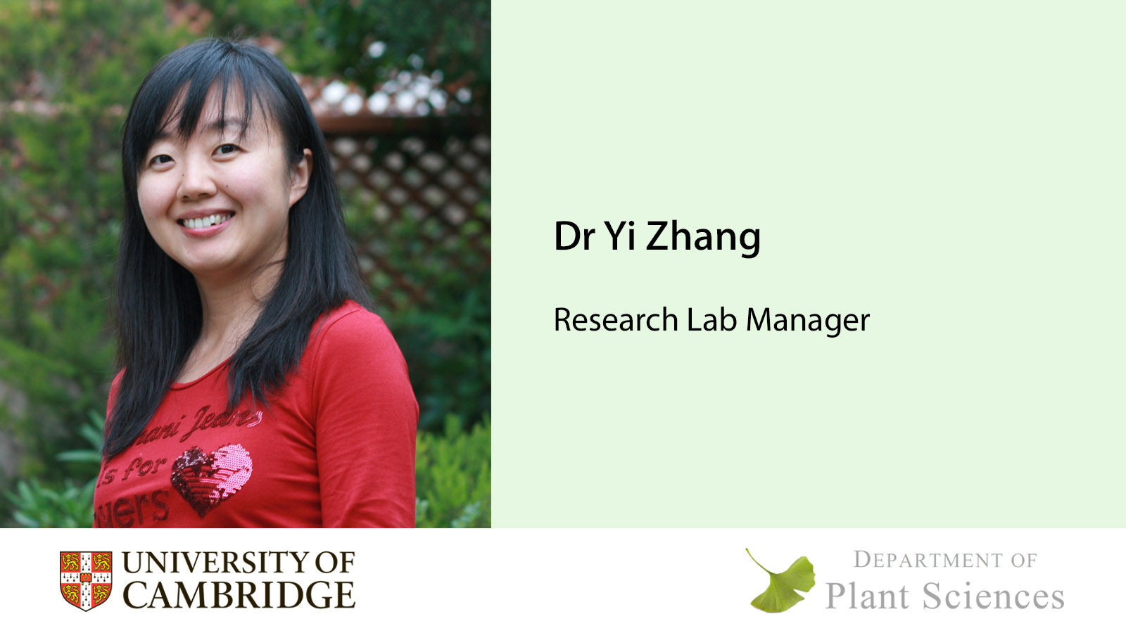 Dr Yi Zhang