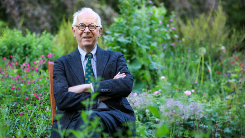 Professor Sir David Baulcombe in the Fellows’ Garden at Trinity College, Cambridge. Credit: Elly White/Trinity College Cambridge.