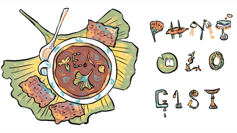 The Tea Phytologist logo reimagined and drawn by Weina Jin. 