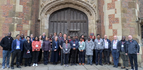 UK-CGIAR Bambara groundnut consortium members outside St John’s College, Cambridge. Credit: Aga Alexander / Crop Science Centre, Cambridge.