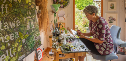 Nessie Ramm in her art studio. Photo by James Ratchford. 
