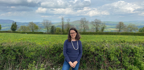 Holly and the view from her home office in Shropshire 