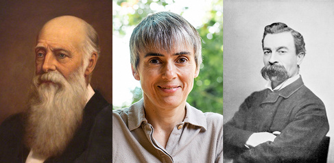 Portraits of Bablington, Marshall Ward and current Professor of botany Ottloline Leyser