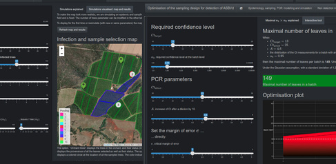 Screenshot of the app screen that enables Avocado farmers to find the most efficient sampling method for their orchard