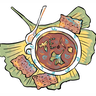 The Tea Phytologist logo reimagined and drawn by Weina Jin. 