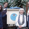Agnes Arber plaque unveiling at the Botanic Garden with Professor Anne Ferguson-Smith, Penny Heath, Lucy Pollard and Cllr Baiju Thittala Varkey