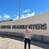 Jen Bromley standing outside NASA Kennedy Space Centre head quarters