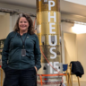 Jenny Mortimer with the MAPHEUS 15 research rocket at Esrange Space Centre, Sweden