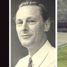 (left to right) a bisected sweetcorn seed from Malcolm B. Wilkins’ research – the endosperm dyed black with iodine; portrait of Malcolm B. Wilkins as a young adult; Malcolm B. Wilkins in Glasgow robes on graduation day for students. 