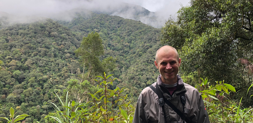 David Edwards on a field trip in the tropical rain forest in Borneo