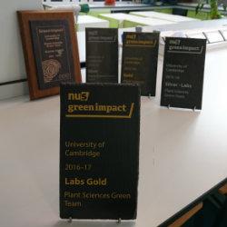 Plant Sciences achieves Labs-Gold Green Impact Award